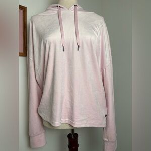 DKNY Sport Large Pink Velour Hoodie Lightweight Super Soft
